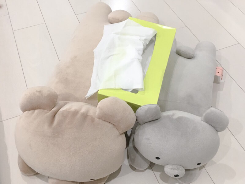 大きさはティッシュボックスよりもちくまさんの方が大きいです