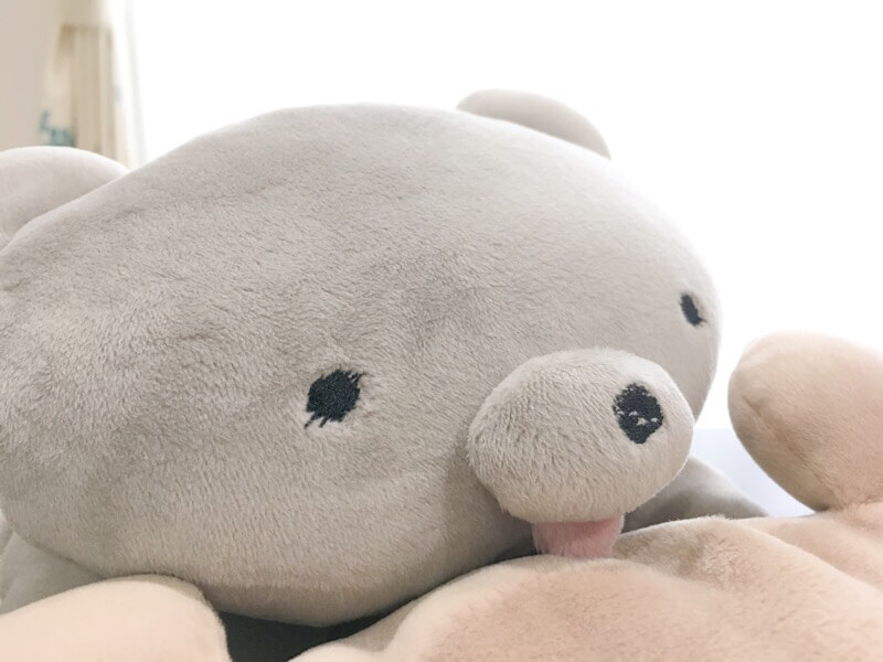 ぺろぺろとでたベロがかわいいくまさんです