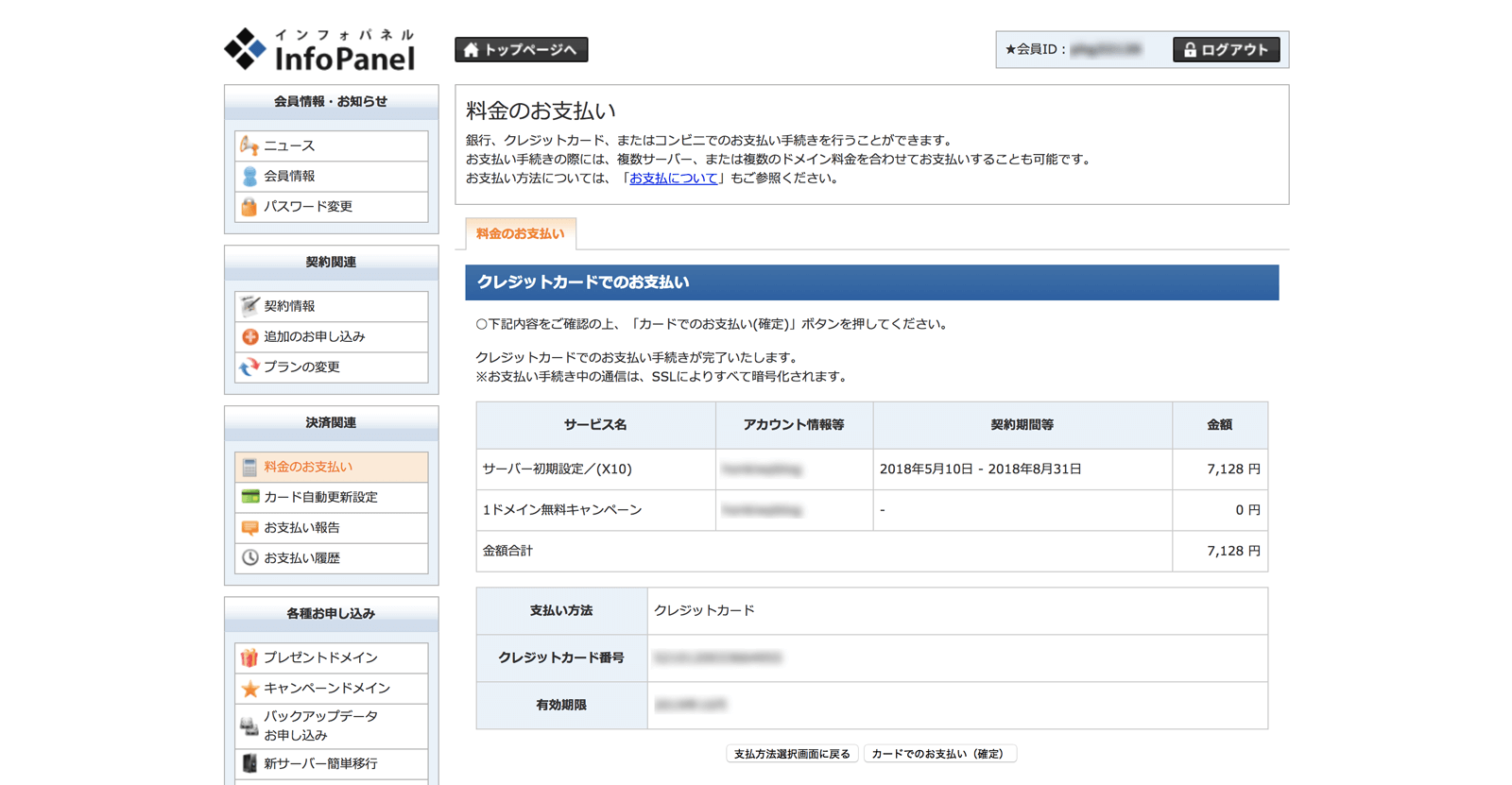 入力内容に間違いがなければ支払い確定する