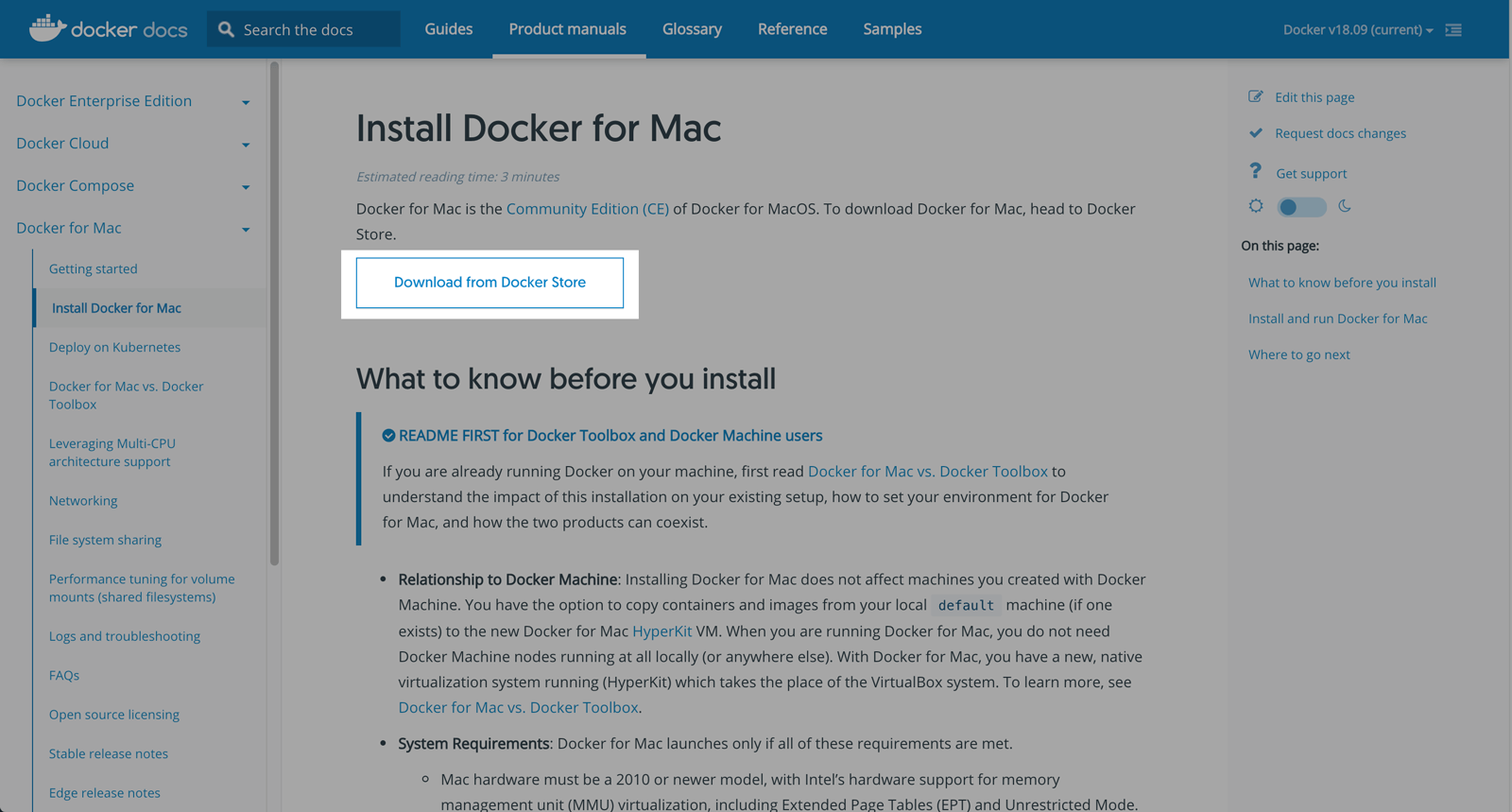 Docker for Macをダウンロードする