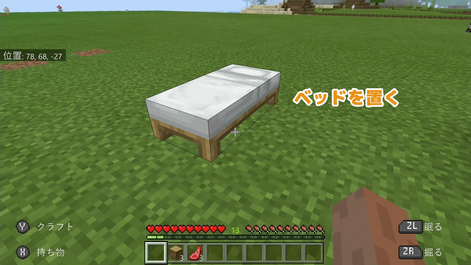 ベッドを置いてねる